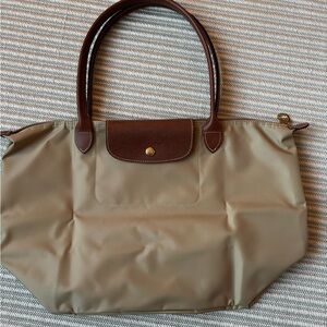 Longchamp Tan and Brown Large Tote Bag